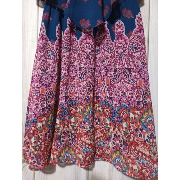 Xhiliration Dress Ladies Small Navy Pink Floral Spaghetti Strap Mini Y2K - Picture 4 of 7